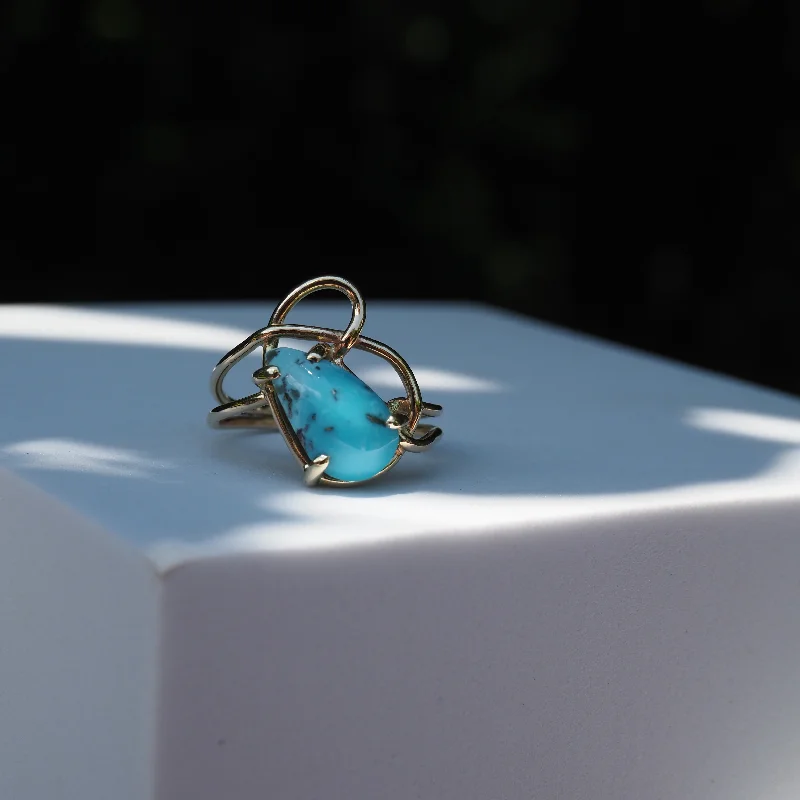 Women’s elegant rings-14k Turquoise Flow Ring