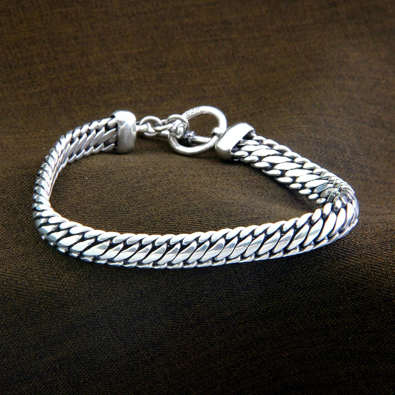 Women's sparkly bracelet-Links of Power Sterling Silver Chain Bracelet