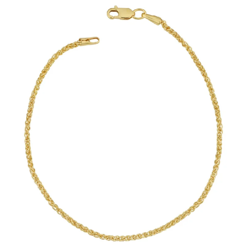 Women's friendship bracelet-14k Yellow Gold Filled 1.5-mm Round Wheat Chain Bracelet (7.5 or 8.5 inches)