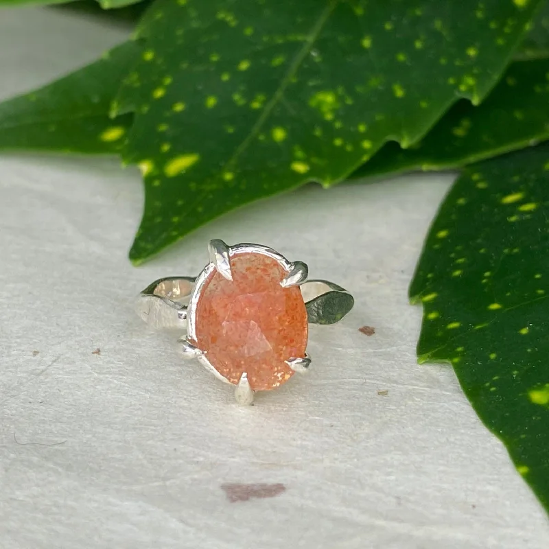 Women’s personalized ring selection-Rose Cut Sunstone Ring