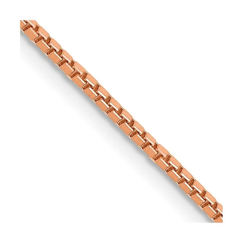 Women's bangles set-Curata 14k Rose Gold 8" 1.3mm Box Chain Bracelet