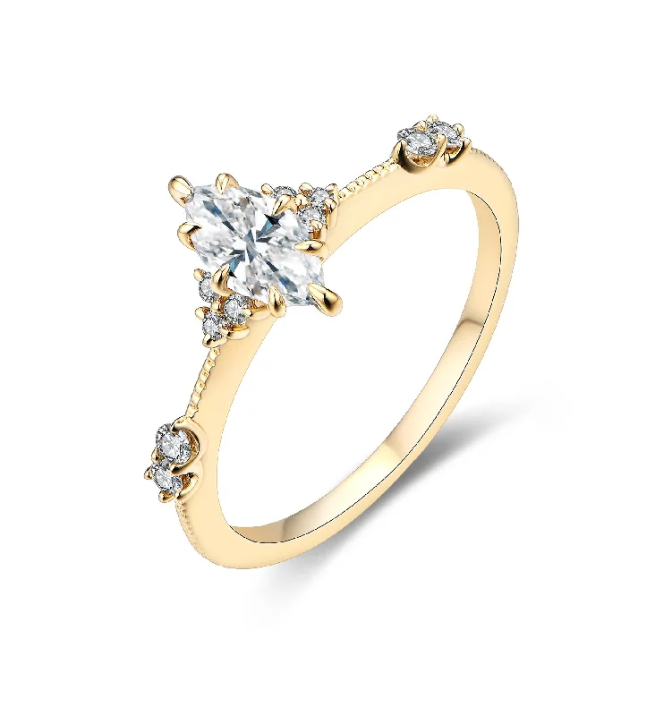 Women’s custom engagement ring designs-Simple Marquise Diamond Ring