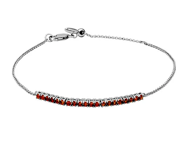 Women's statement bangle-Silver Garnet Birthstone Bracelets