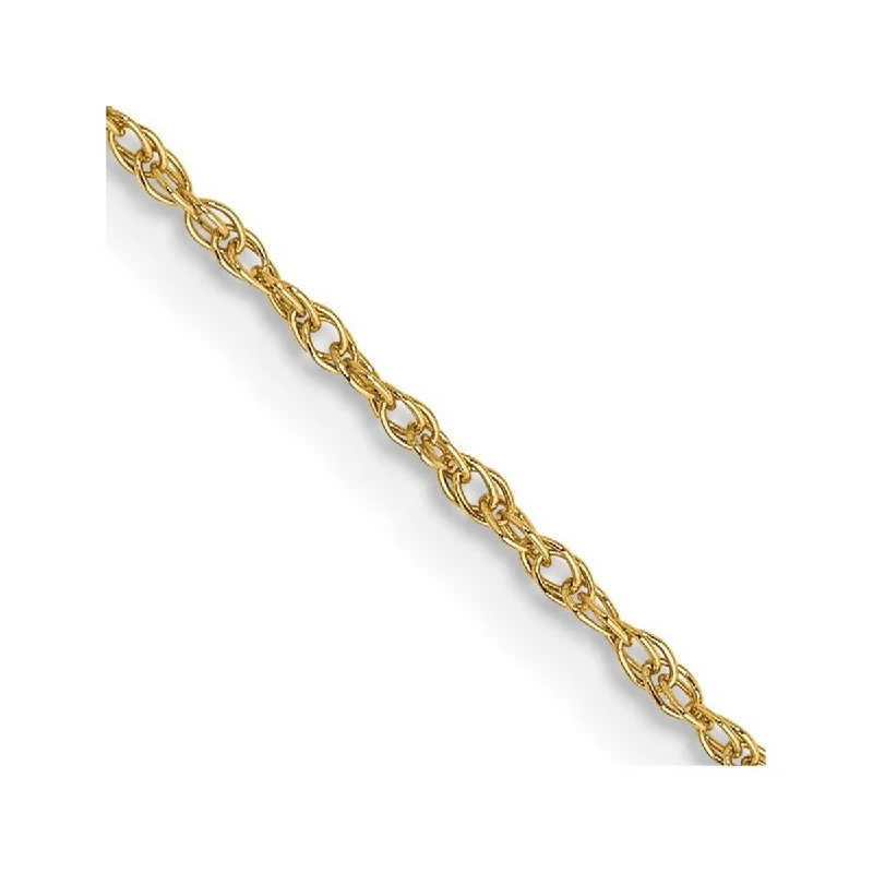 Women's handmade bracelet-Curata 14k Yellow Gold Polished .8mm Lite-Baby Rope Chain Bracelet - 8 Inch - Spring Ring