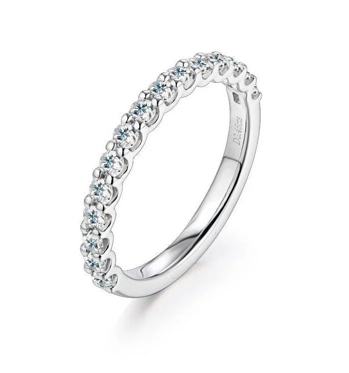 Women’s multi-stone engagement ring-Classic White Diamond Half Eternity Ring