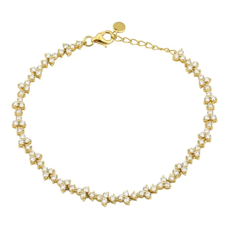 Women's simple bangle-Trio Tennis Bracelet