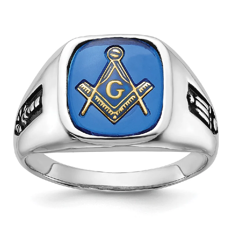 Women’s ring and accessories set-Solid 14k White Gold Men's Masonic Ring