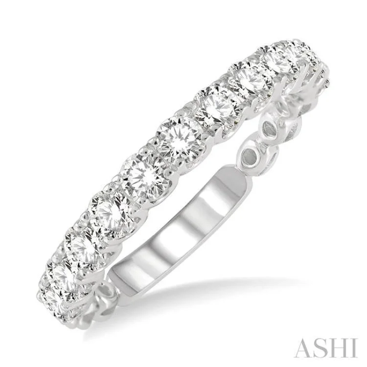 Women’s rare diamond engagement ring-1 Ctw Round Cut Diamond Wedding Band in 14K White Gold