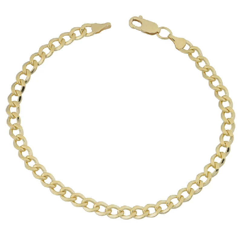 Women's wedding bracelet-14k Yellow Gold Filled 5mm High Polish Miami Cuban Link 8.5-inch Bracelet