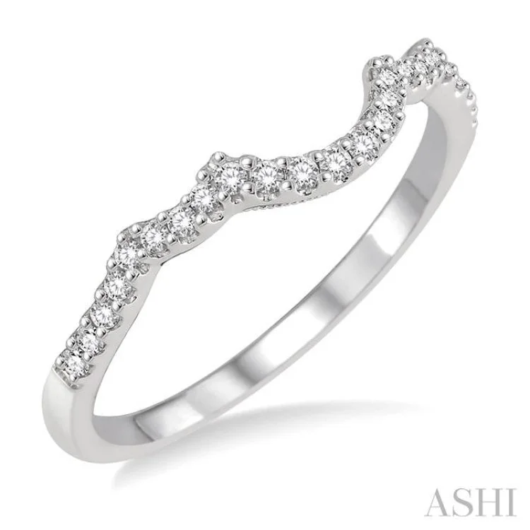 Women’s diamond engagement ring online-1/5 Ctw Round Cut Diamond Wedding Band in 14K White Gold