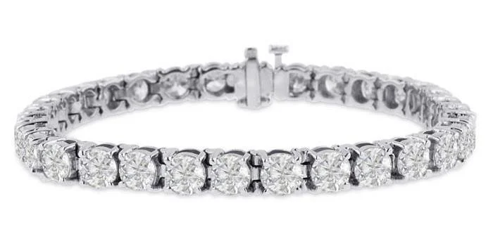 Women's colorful bracelet-Diamond Tennis Bracelet (20.05 ct Diamonds) in White Gold