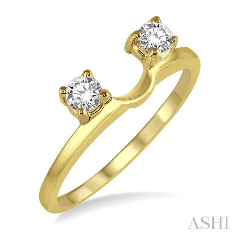 Women’s high-end engagement ring-1/3 Ctw Round Cut Diamond Wrap Ring in 14K Yellow Gold