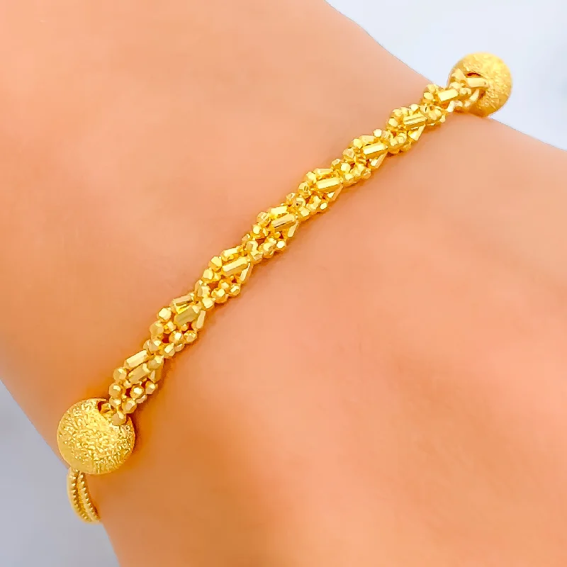 Women's bangles set-Exquisite Unique Fancy 22k Gold Bracelet