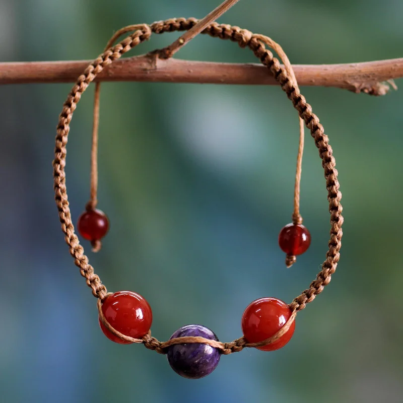 Women's bangles set-Transformative Tranquility Charoite Bracelet