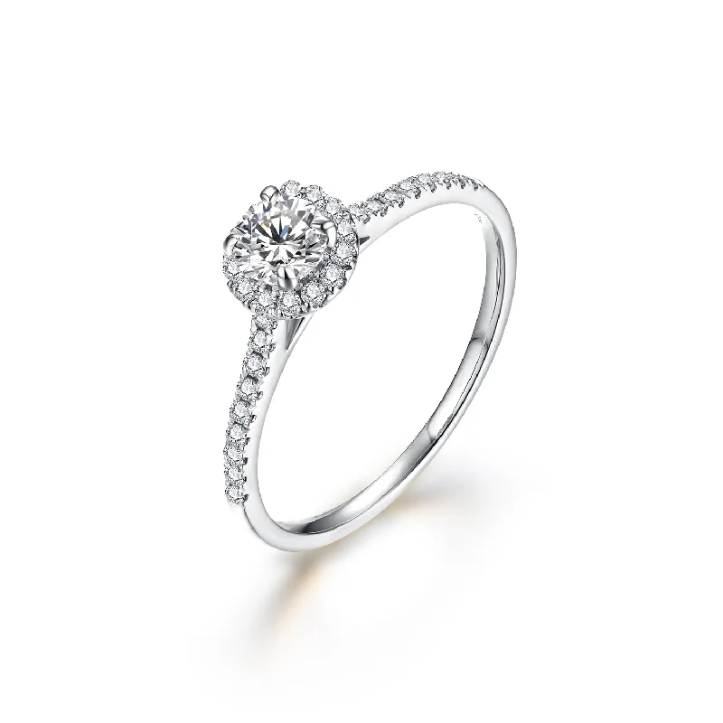 Women’s cushion cut engagement ring-GIA Certified Round White Diamond Ring