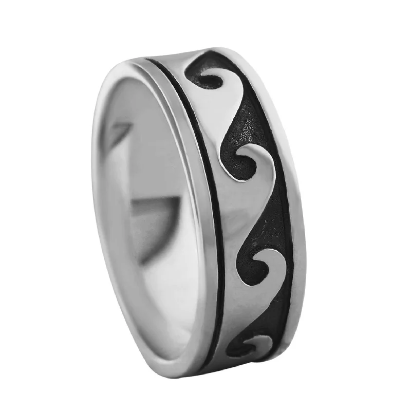 Women’s Valentine’s Day ring-Sterling Silver Wave Ring