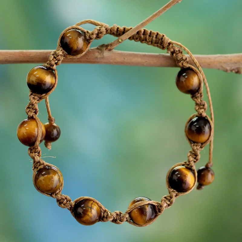 Women's trendy bracelet-Blissful Insight Tiger's Eye Beaded Bracelet