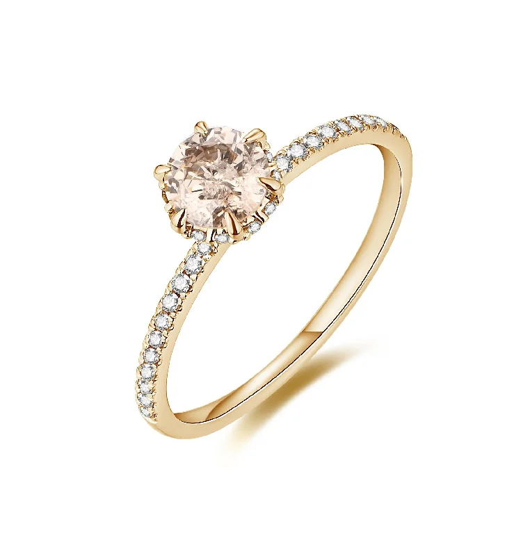 Women’s engagement ring shopping guide-Champagne Classic Diamond Ring