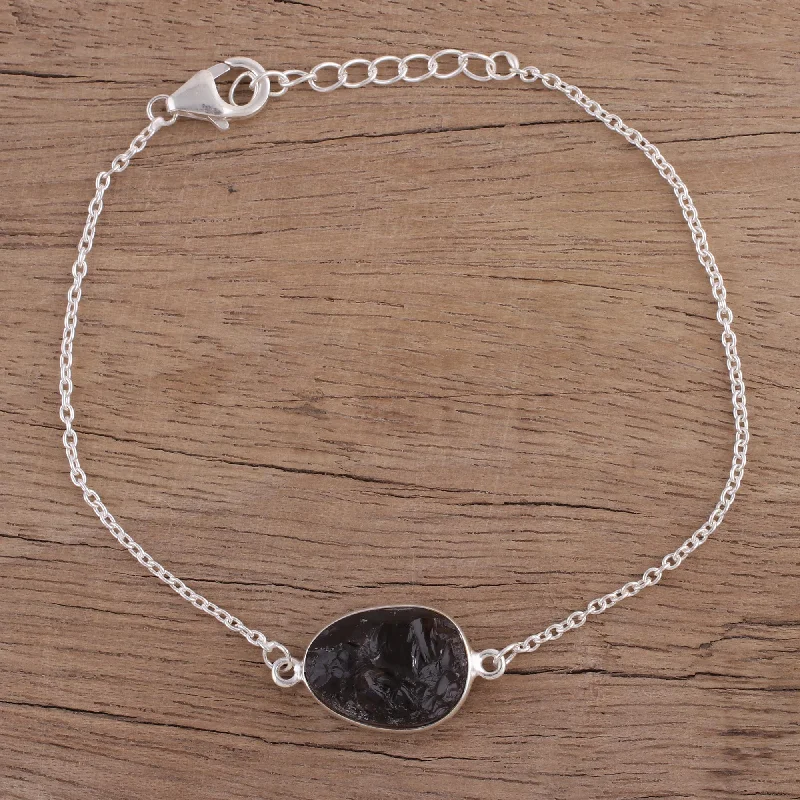 Women's lucky charm bracelet-Trendy Egg Smoky Quartz Egg-Shaped Pendant Bracelet from India