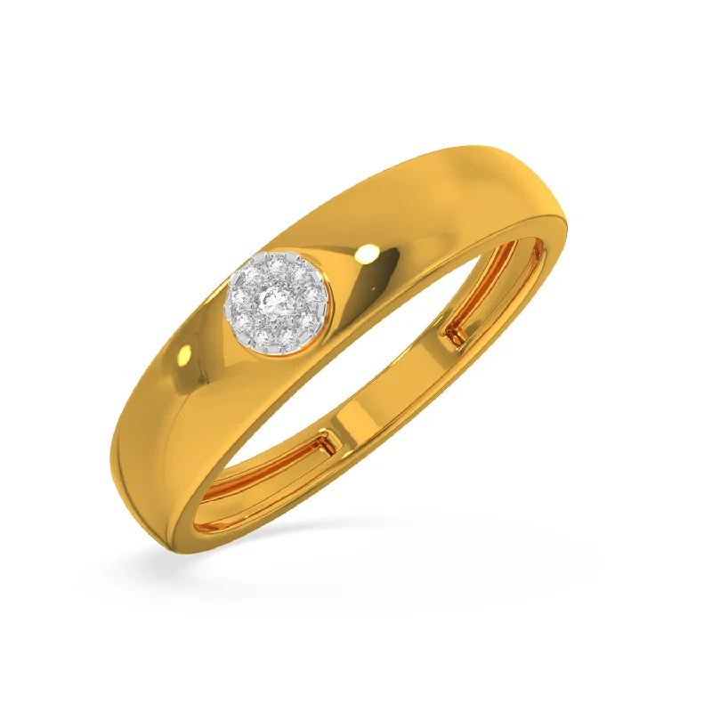 Women’s ring with necklace combo-Round Classic Band Ring For Him