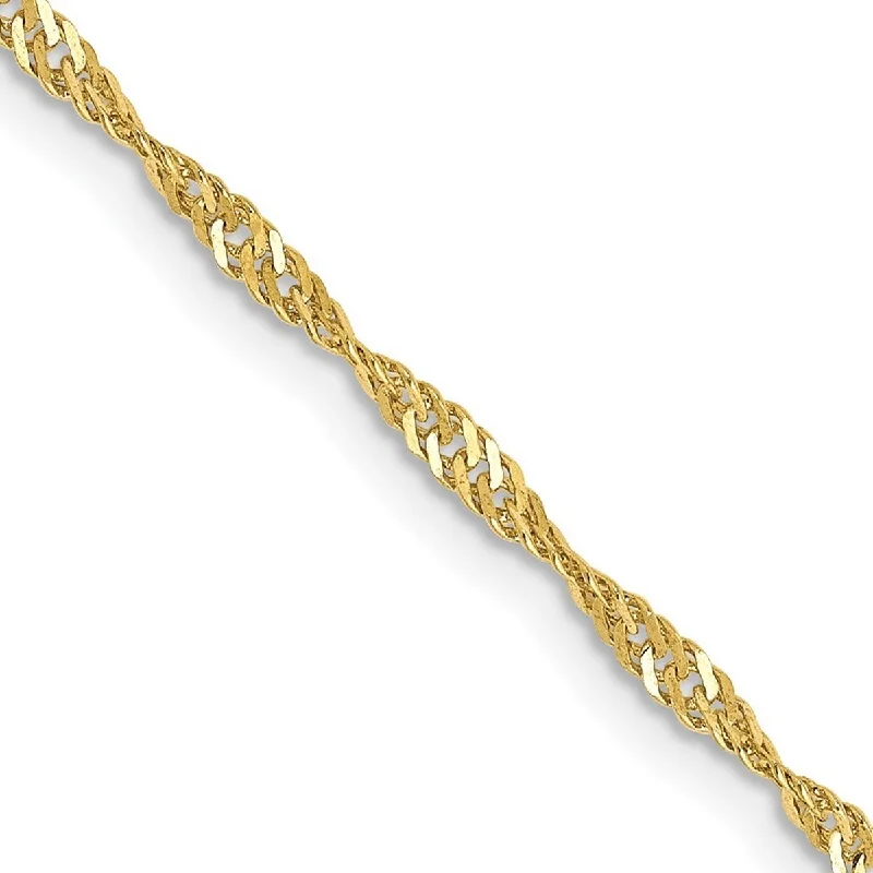 Women's diamond bracelet-Curata 10k Yellow Gold Solid Polished Lobster Claw Closure 1.7mm Singapore Chain Bracelet - 7 Inch - Lobster Claw