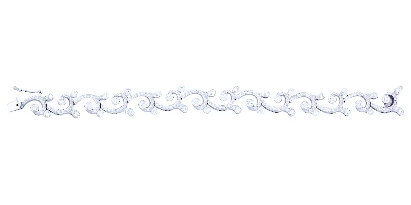 Women's statement bangle-Beauvince Waves & Tides Bracelet (5.99 ct Diamonds) in White Gold