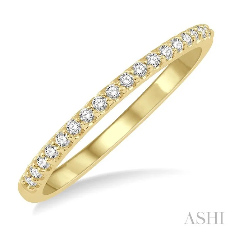 Women’s matching engagement ring-1/6 Ctw Round Cut Diamond Wedding Band in 14K Yellow Gold