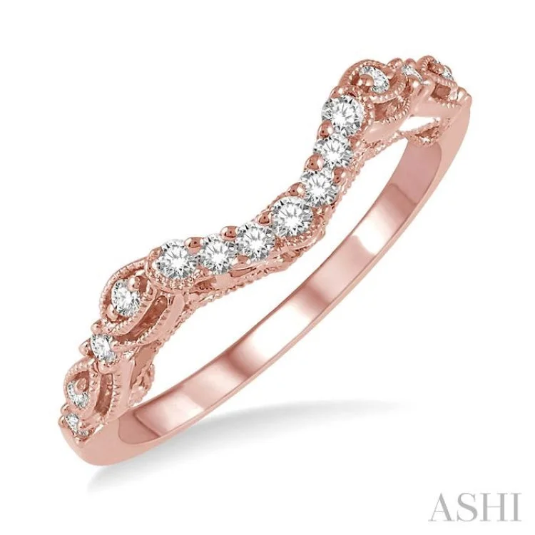 Women’s custom-designed engagement ring-1/5 Ctw Round Cut Diamond Wedding Band in 14K Rose Gold