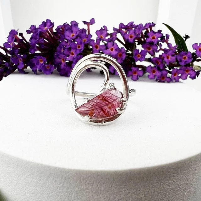 Women's handmade jewelry ring-Tourmaline Swirl Ring