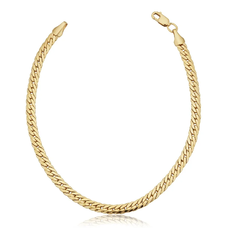 Women's elegant bracelet-Solid 14k Yellow Gold Filled 3.9 or 4.8 millimeter Bombay Curb Bracelet for Women (7.5 inches)