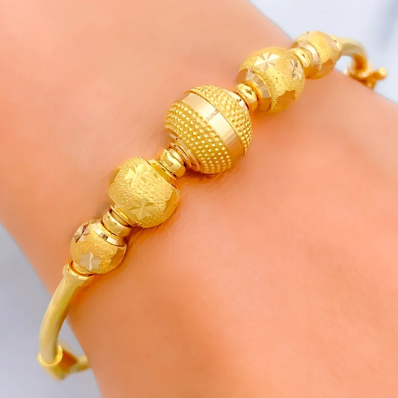 Women's wedding bracelet-Graceful Star 22k Gold Bangle Bracelet