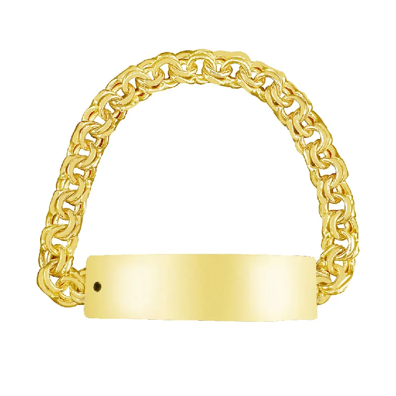 Women's high-end bracelet-10K yellow gold chino link ID kids bracelet