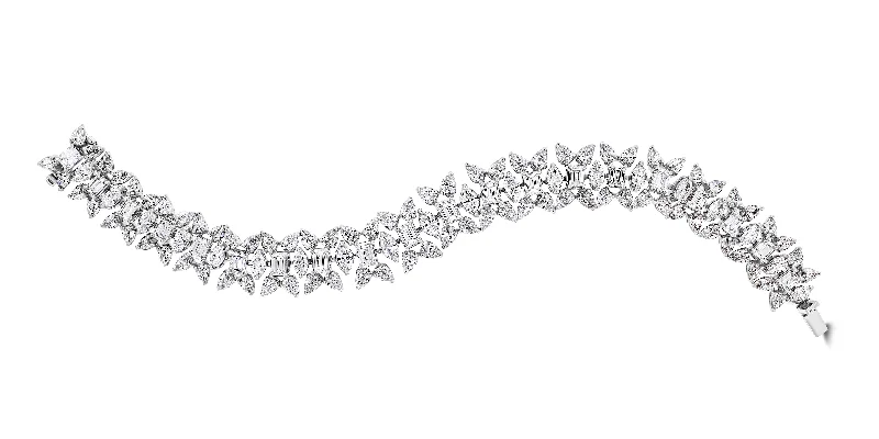 Women's wedding bangle-Misha Diamond Bracelet (18.78 ct Diamonds) in Platinum