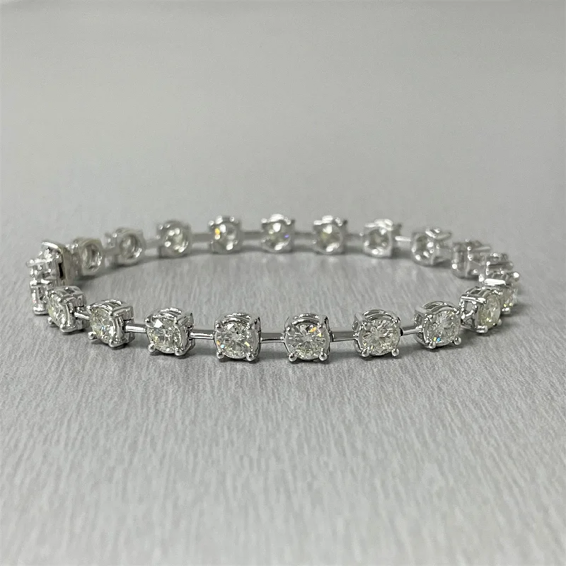 Women's bold bracelet-Beauvince Diamond Spaces Tennis Bracelet 7.06 Carat Diamonds in White Gold