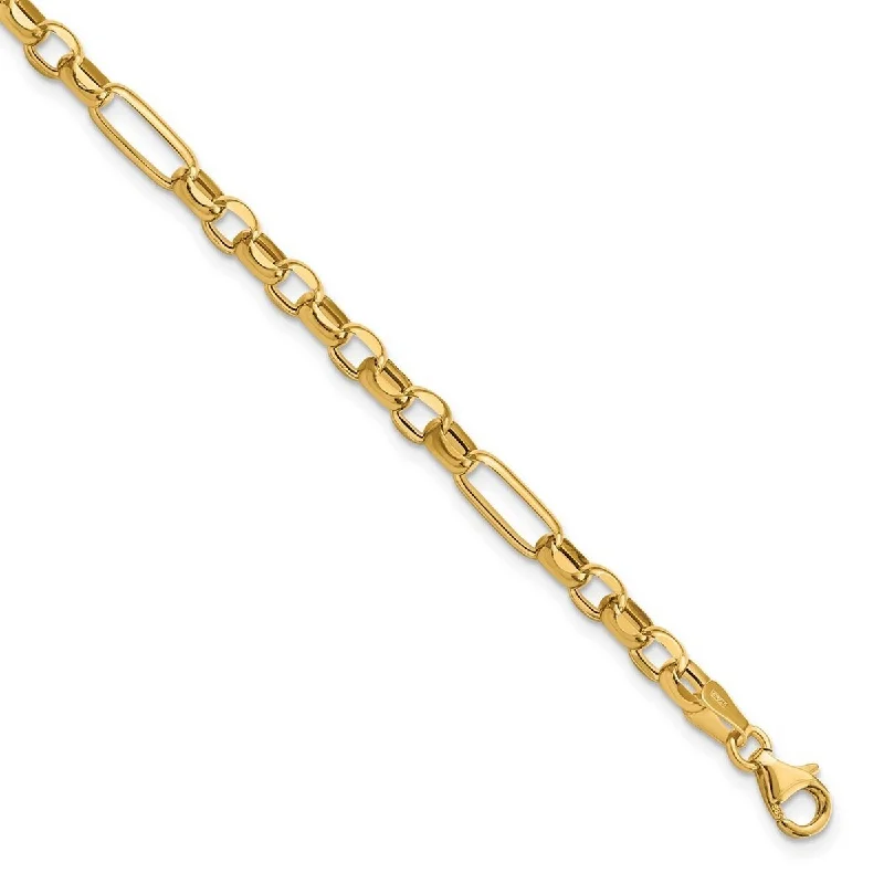 Women's chunky bangle-Curata 14k Yellow Gold Polished Fancy Link Bracelet 7.5 Inch