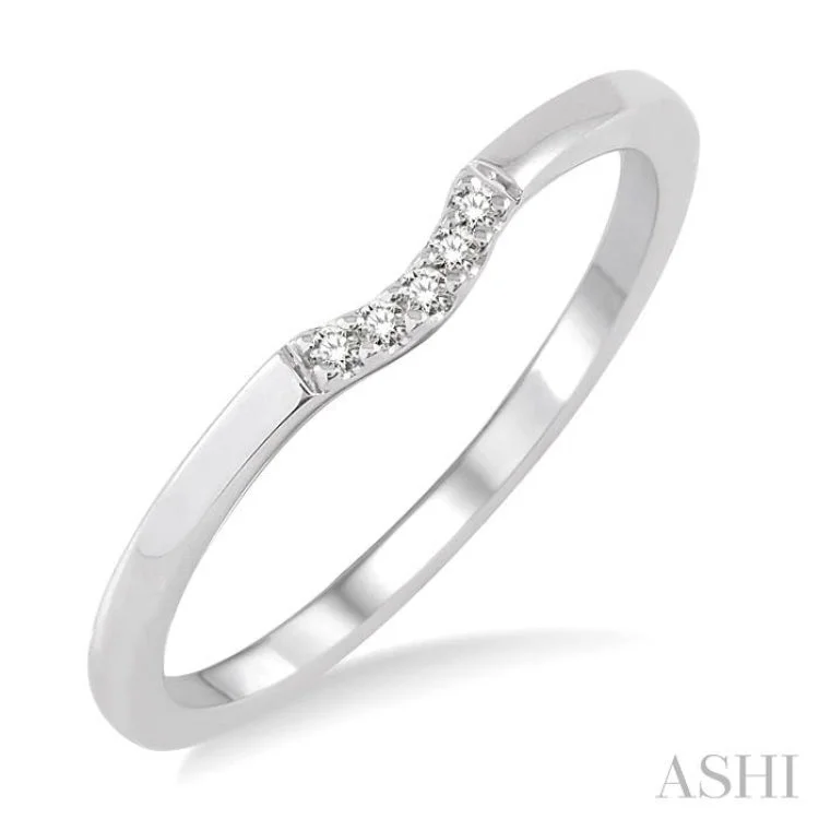 Women’s timeless engagement ring-1/20 Ctw Round Cut Diamond Wedding Band in 14K White Gold