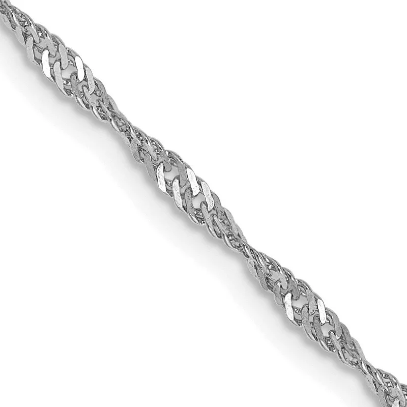 Women's friendship bracelet-Curata 14k White Gold Solid Polished 1.9mm Singapore Chain Bracelet Lobster Claw