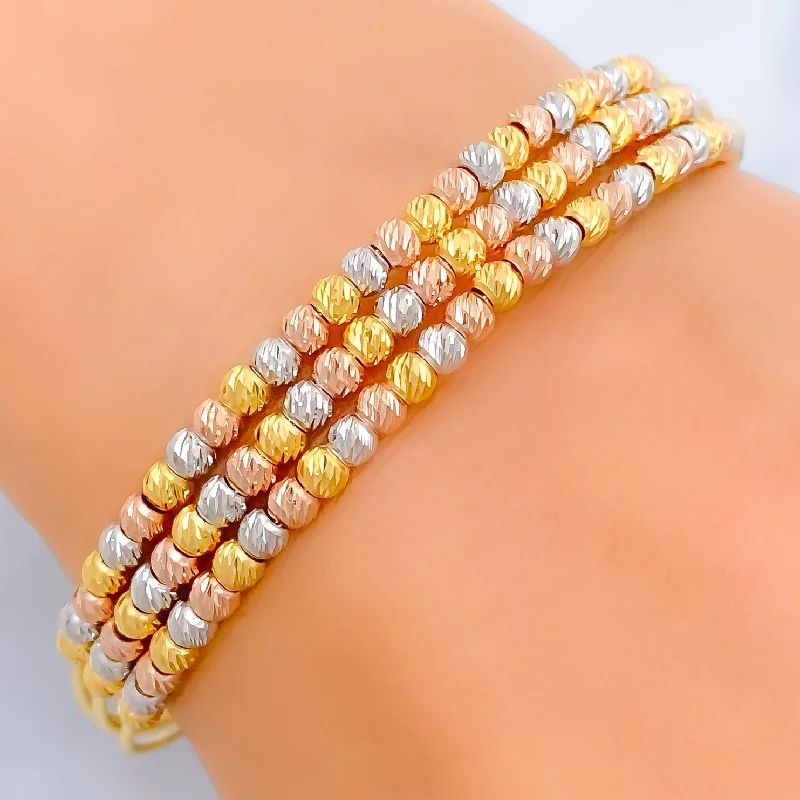 Women's adjustable bangle-Vibrant Multi-Orb 22k Gold Bangle Bracelet