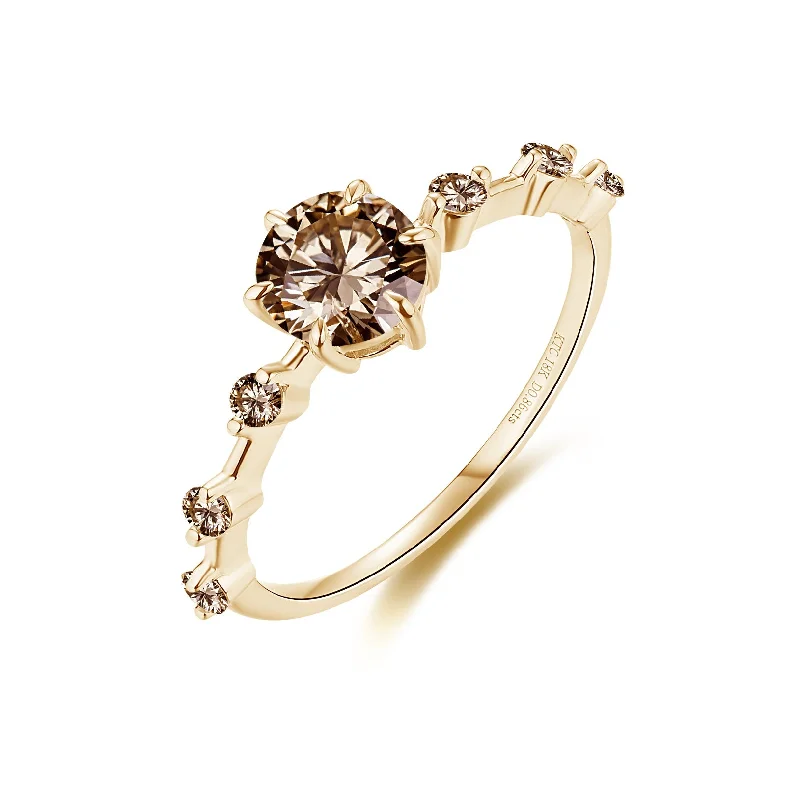 Women’s vintage engagement ring-Chocolate Diamond Ring