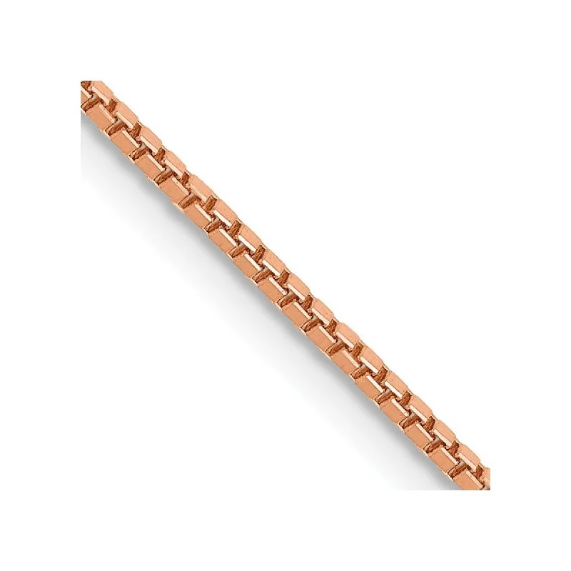 Women's custom bracelet design-Curata 14k Rose Gold 8" 1.10mm Box Link Chain Bracelet