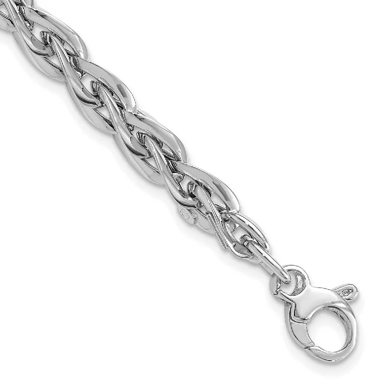 Women's sparkly bracelet-Curata 6mm 14k White Gold Polished Bracelet 7.5 Inch