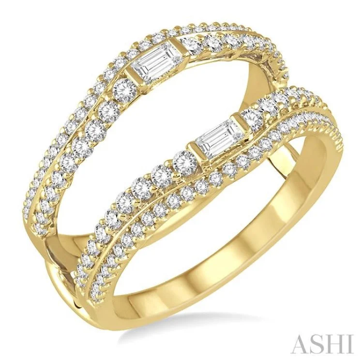 Women’s affordable diamond engagement ring-3/4 Ctw Diamond Insert Ring in 14K Yellow Gold