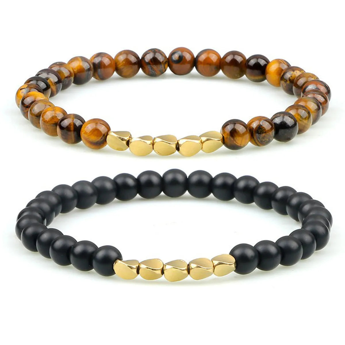 Women's minimalist bracelet-Classic Style Round Color Block Stone Copper Bracelets In Bulk